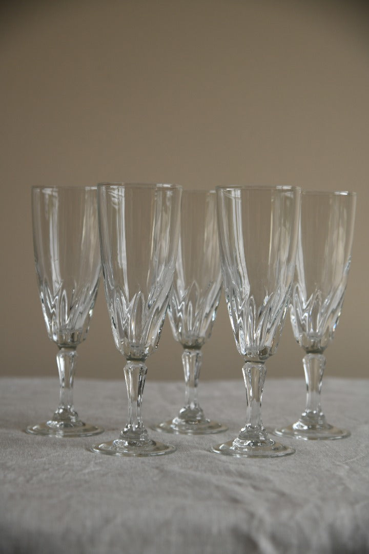 5 x Glass Champagne Flutes