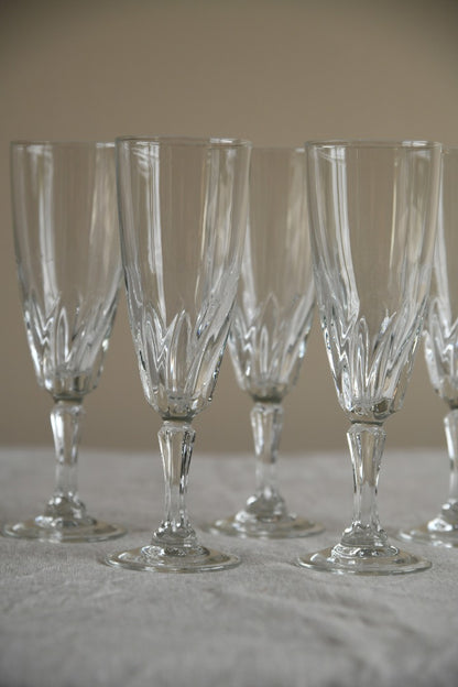 5 x Glass Champagne Flutes