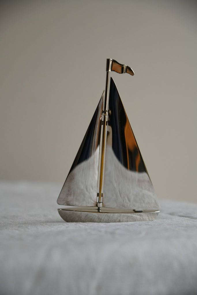 Silver Plated Pond Yacht Paperweight