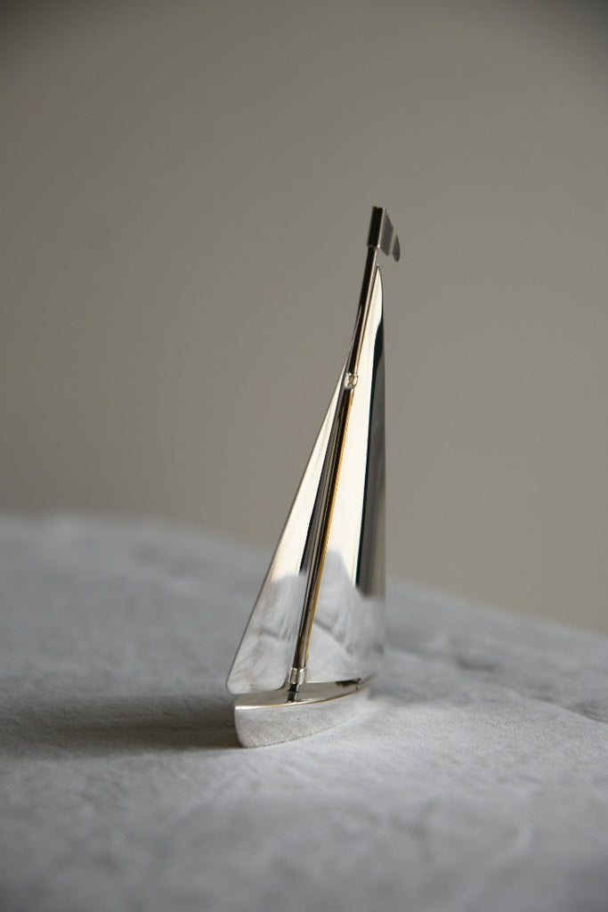 Silver Plated Pond Yacht Paperweight