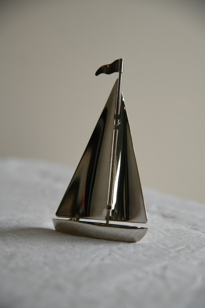 Silver Plated Pond Yacht Paperweight