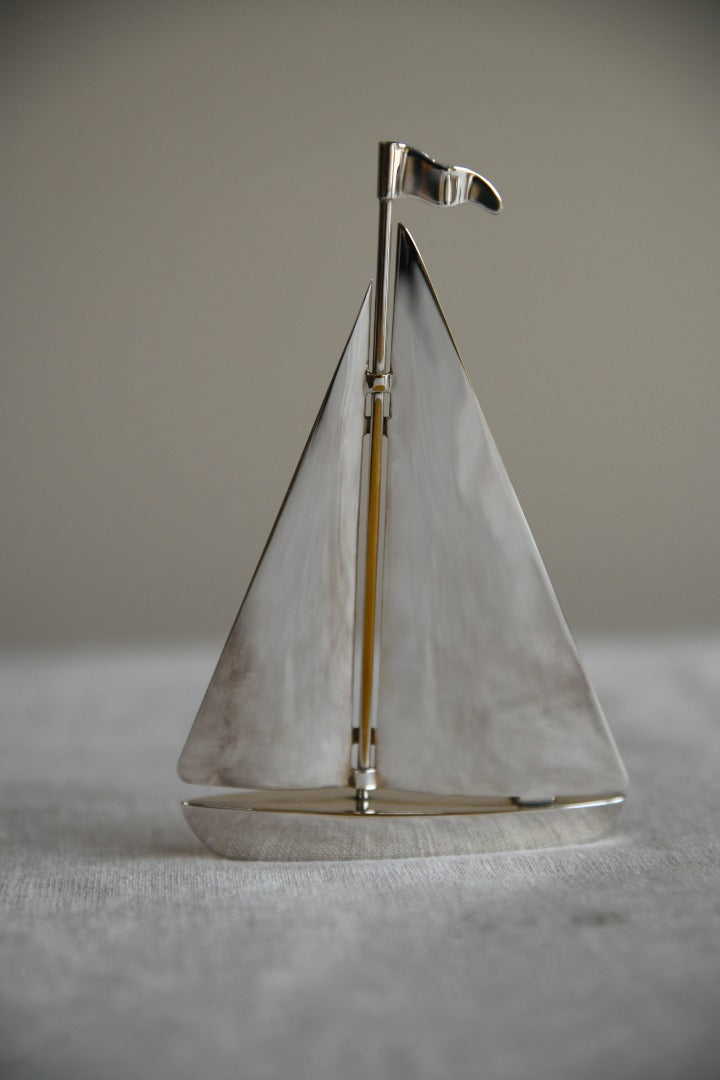 Silver Plated Pond Yacht Paperweight