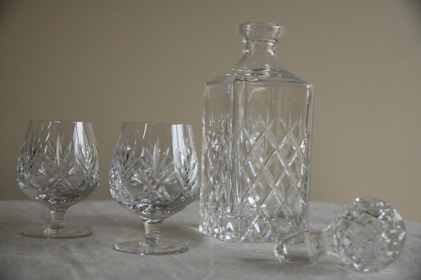 Decanter & Pair Small Brandy Glasses