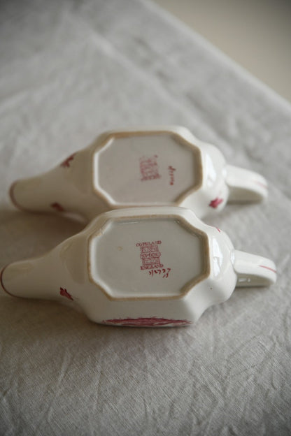 Pair Copeland Spode Red Pheasant Gravy Jugs