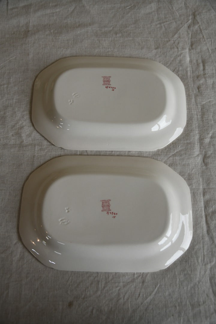 Pair Copeland Spode Red Pheasant Small Platters