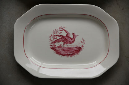 Pair Copeland Spode Red Pheasant Meat Plates