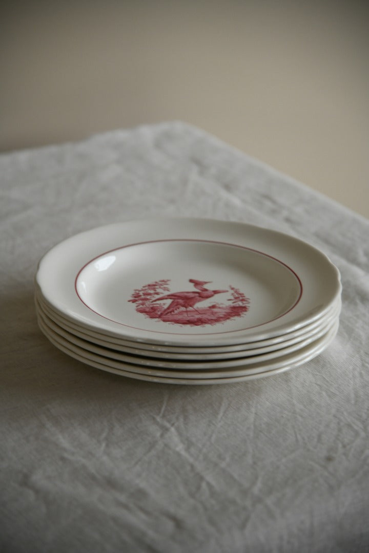 6 Copeland Spode Red Pheasant Breakfast Plates