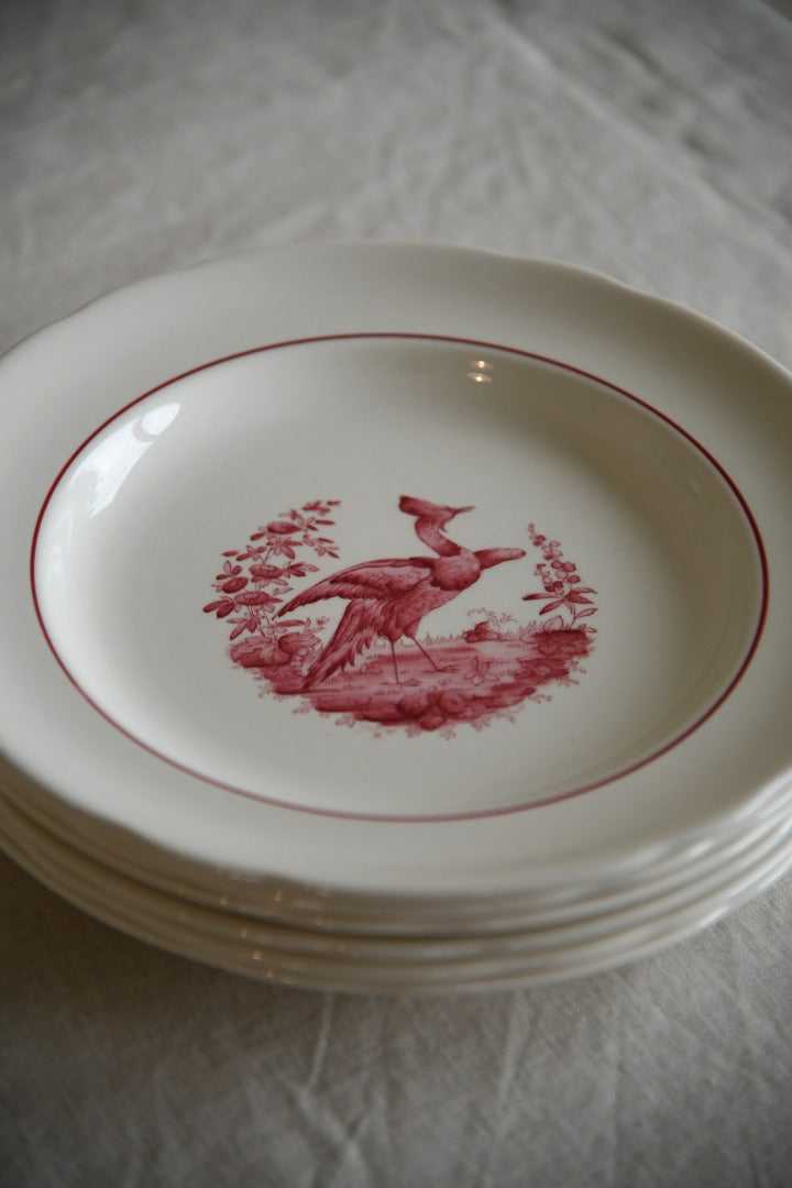 6 Copeland Spode Red Pheasant Breakfast Plates