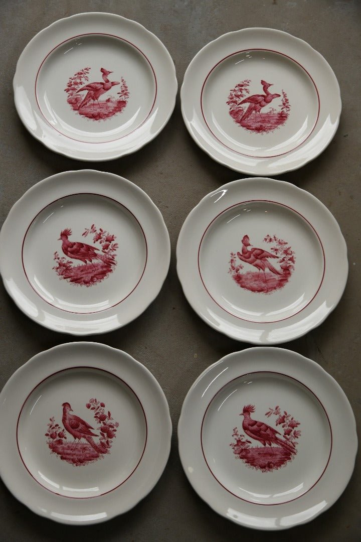 6 Copeland Spode Red Pheasant Breakfast Plates