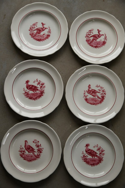 6 Copeland Spode Red Pheasant Breakfast Plates