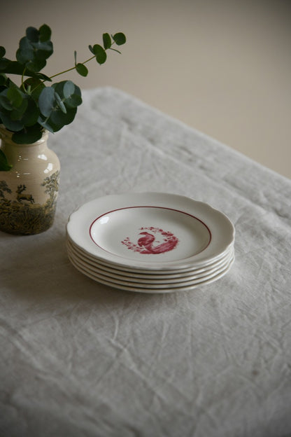 6 x Copeland Spode Red Pheasant Side Plates