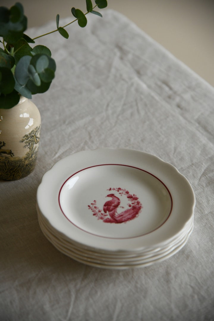 6 x Copeland Spode Red Pheasant Side Plates