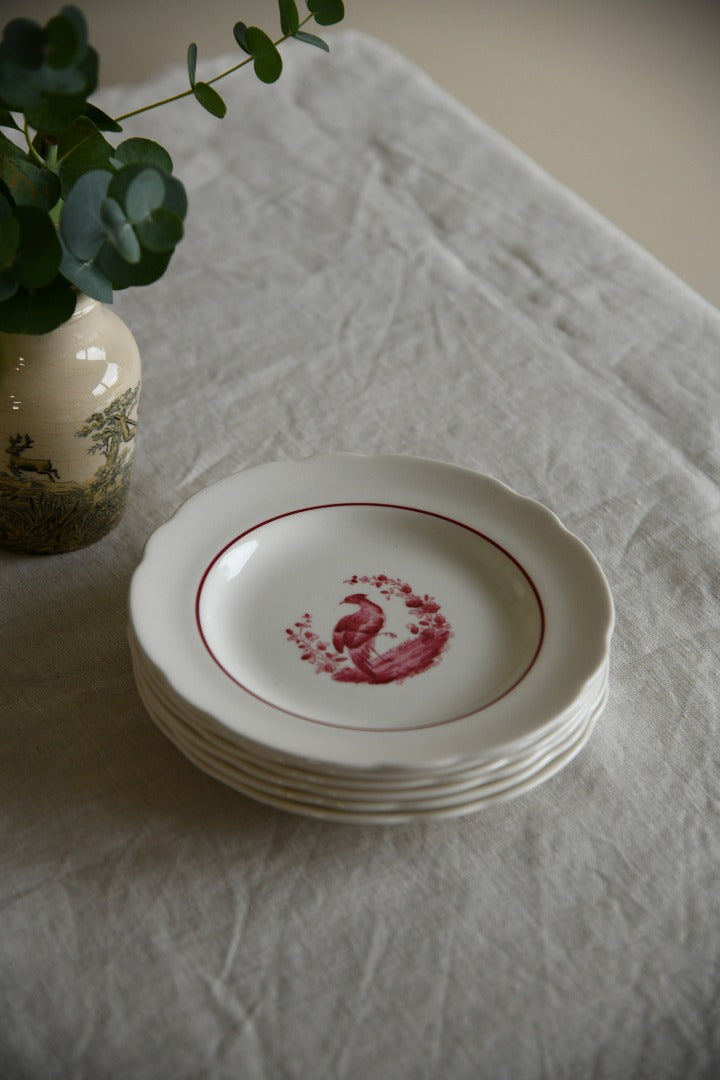 6 x Copeland Spode Red Pheasant Side Plates