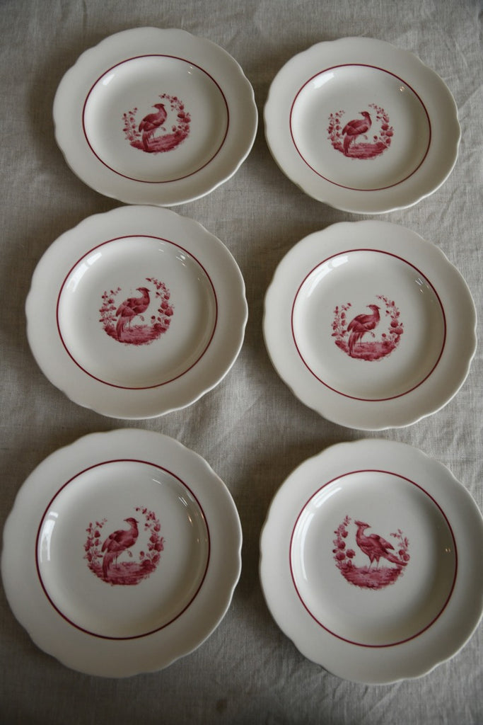 6 x Copeland Spode Red Pheasant Side Plates