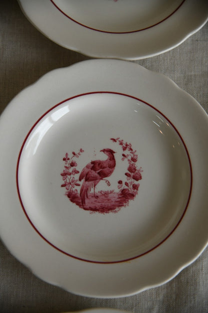 6 x Copeland Spode Red Pheasant Side Plates