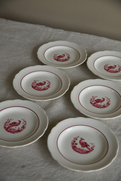 6 x Copeland Spode Red Pheasant Side Plates