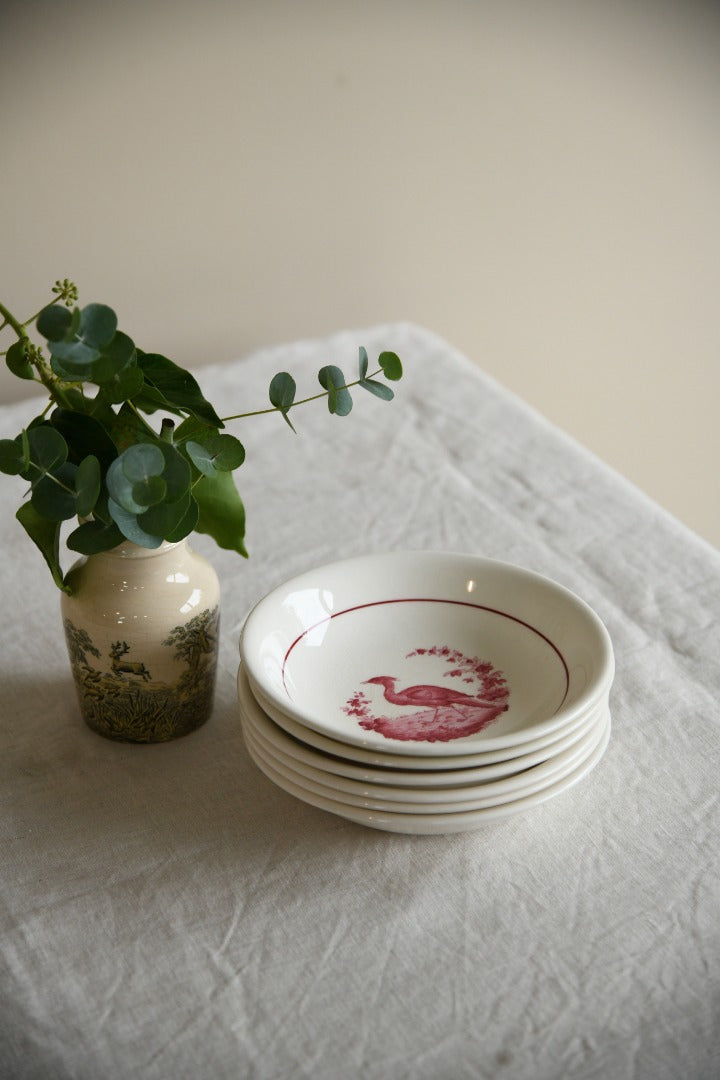 6 x Copeland Spode Red Pheasant Soup Bowls