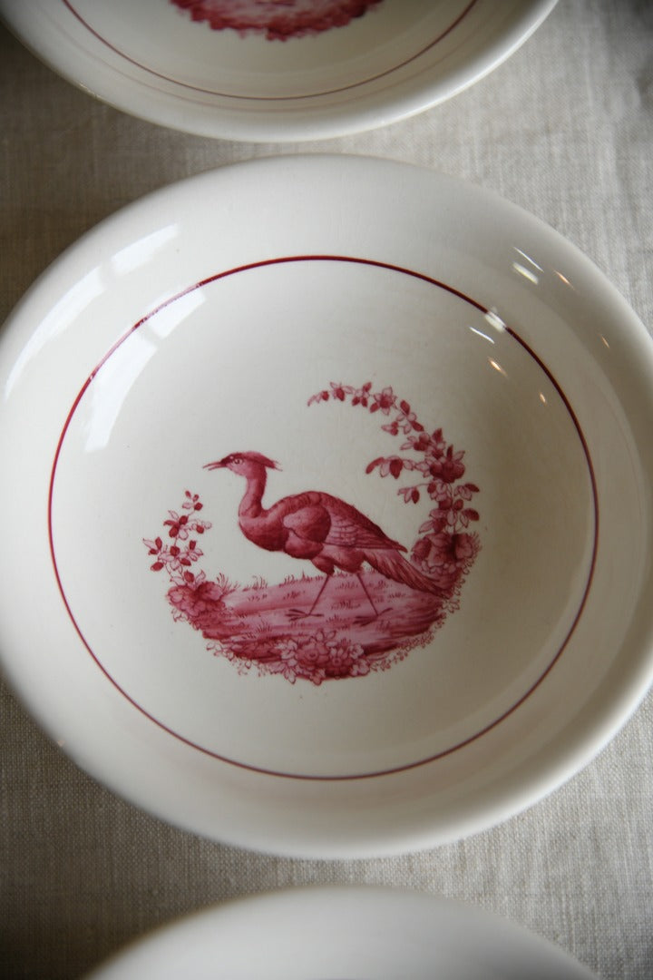 6 x Copeland Spode Red Pheasant Soup Bowls Kernow Furniture