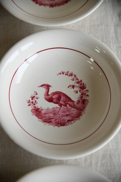6 x Copeland Spode Red Pheasant Soup Bowls