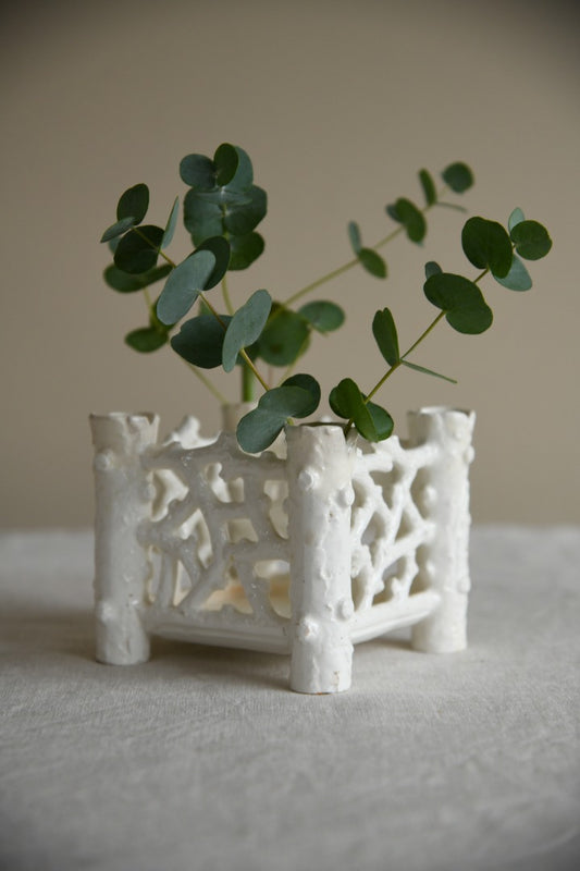 Antique Faux Bois Posy Vase
