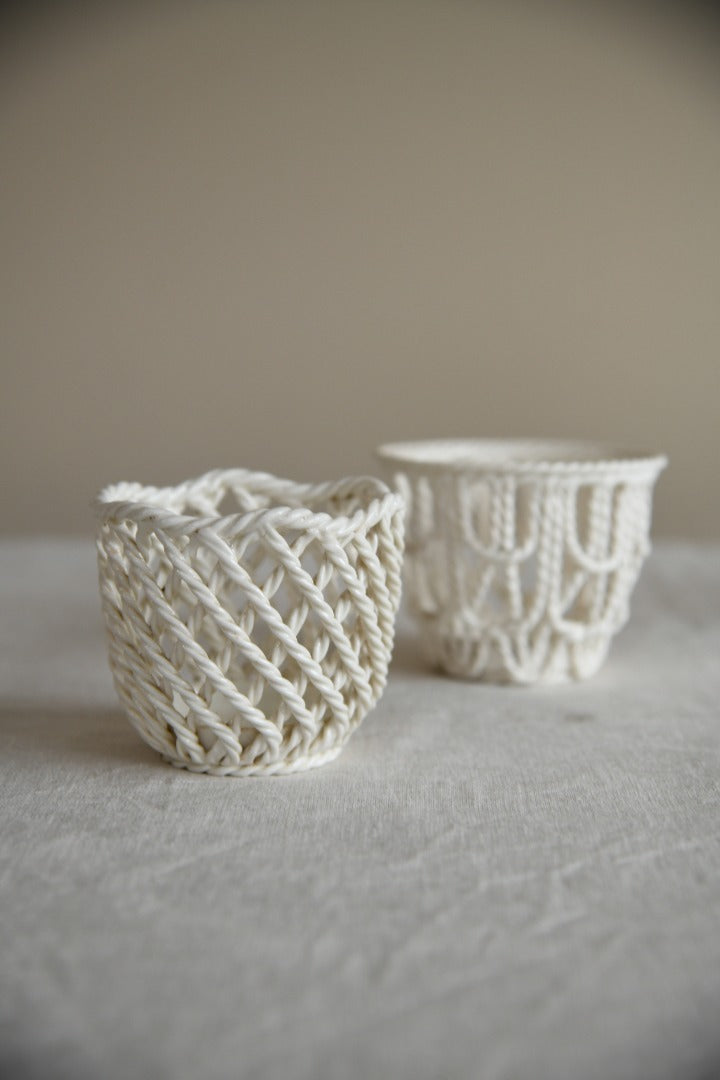 Antique Creamware Woven Baskets