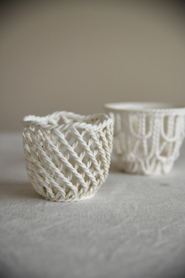 Antique Creamware Woven Baskets