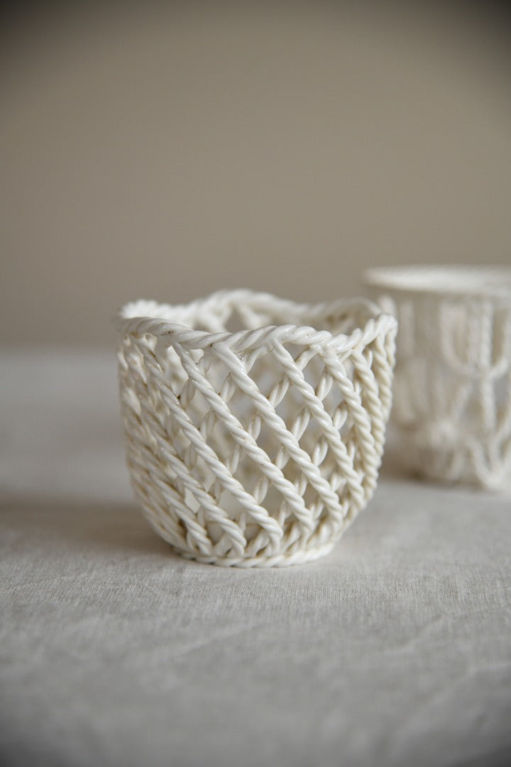 Antique Creamware Woven Baskets