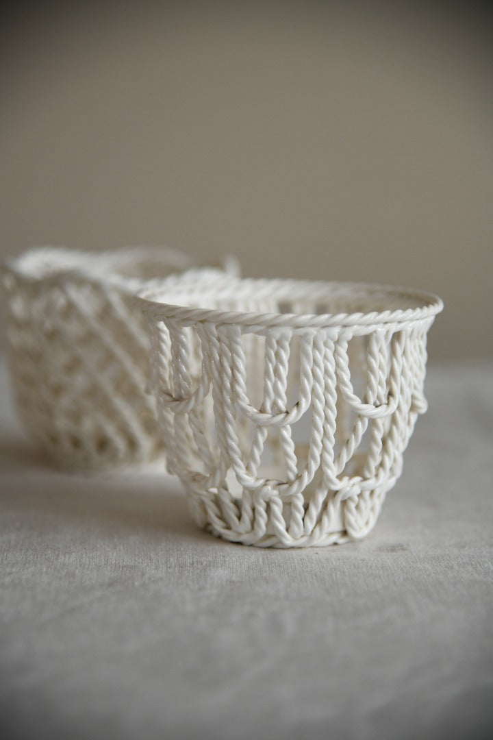 Antique Creamware Woven Baskets