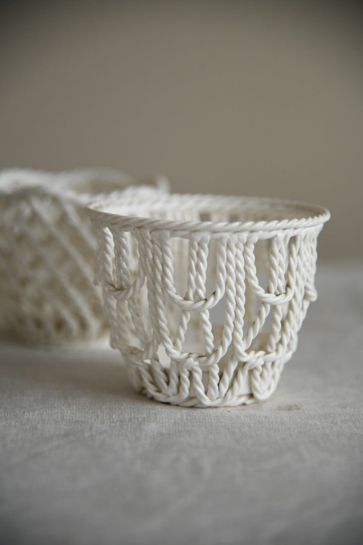 Antique Creamware Woven Baskets