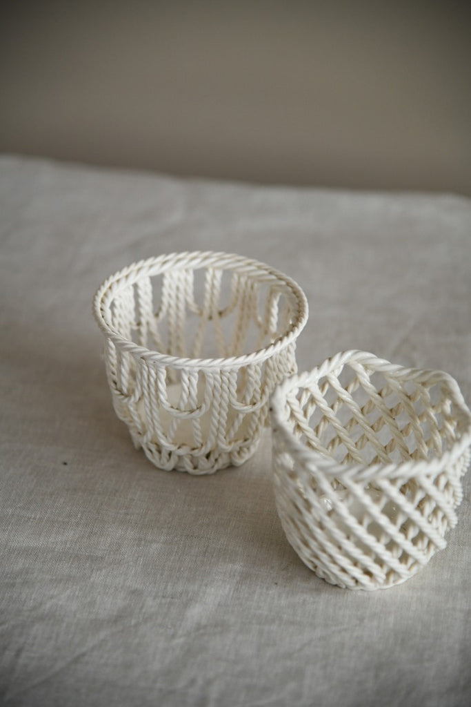 Antique Creamware Woven Baskets