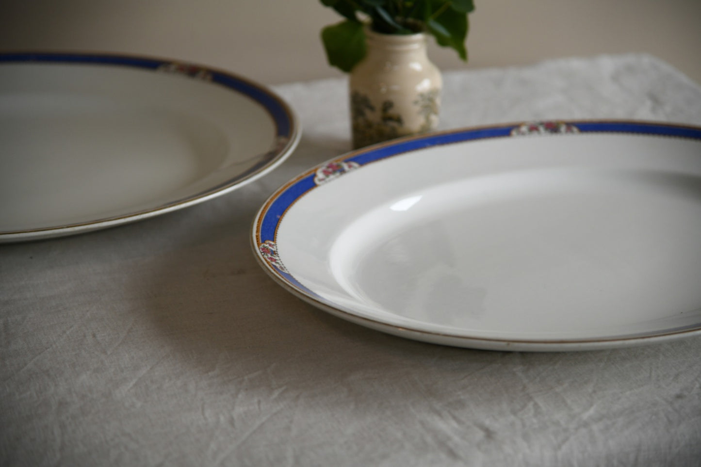 Pair Imperial Porcelain Oval Meat Plate