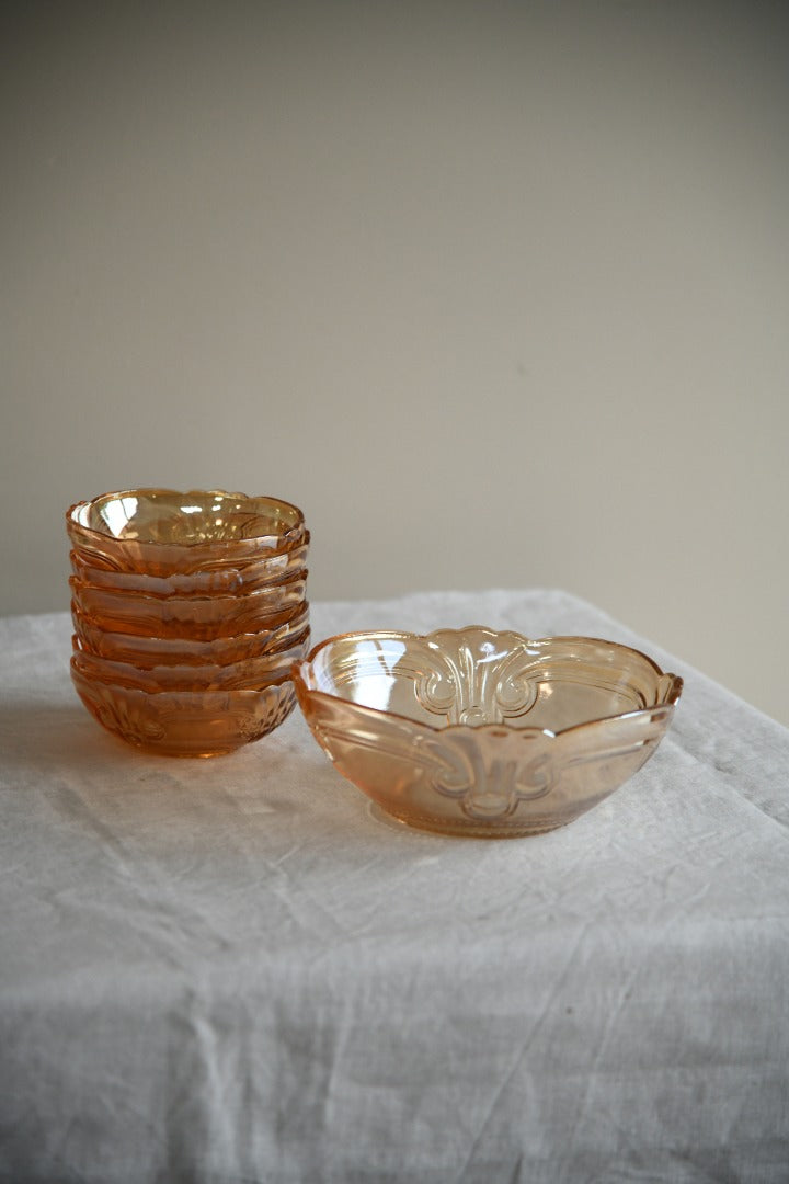 Amber Glass Dessert Set