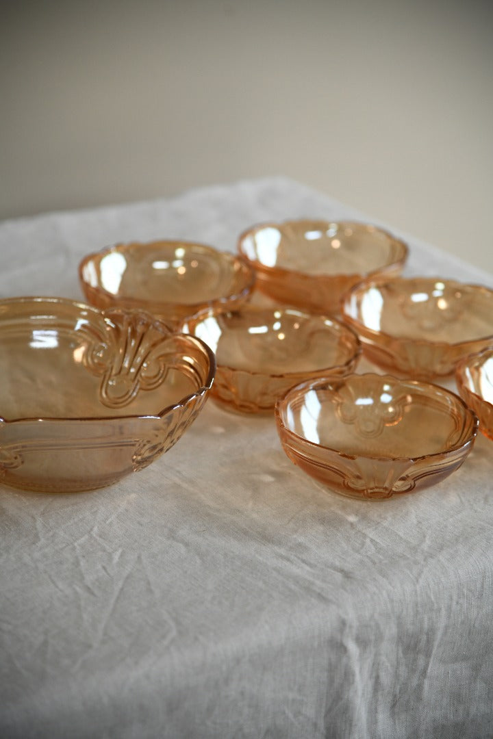 Amber Glass Dessert Set