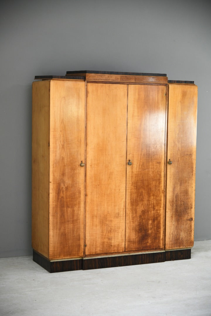 Art Deco Triple Wardrobe