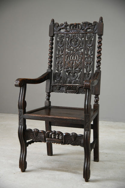 Carolean Style Oak Chair