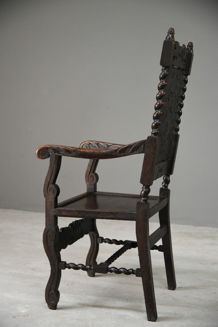 Carolean Style Oak Chair