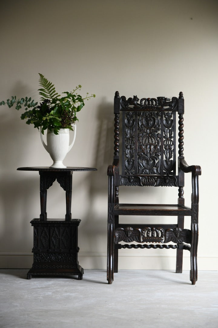 Carolean Style Oak Chair – Kernow Furniture