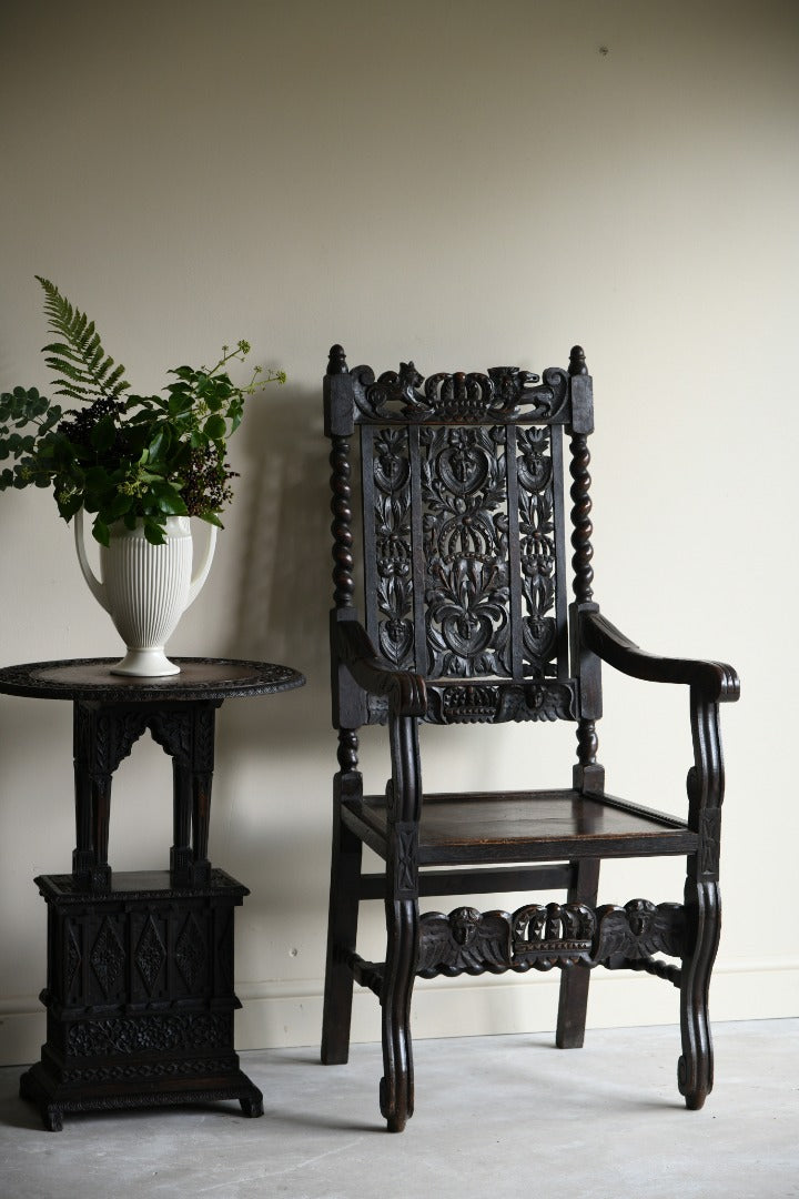 Carolean Style Oak Chair