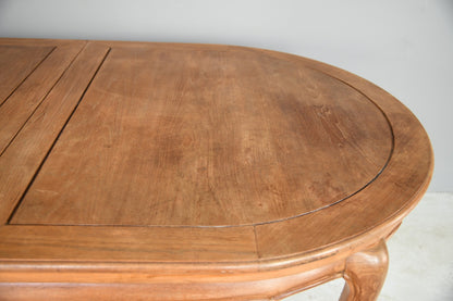 Large Chinese Teak Extending Dining Table