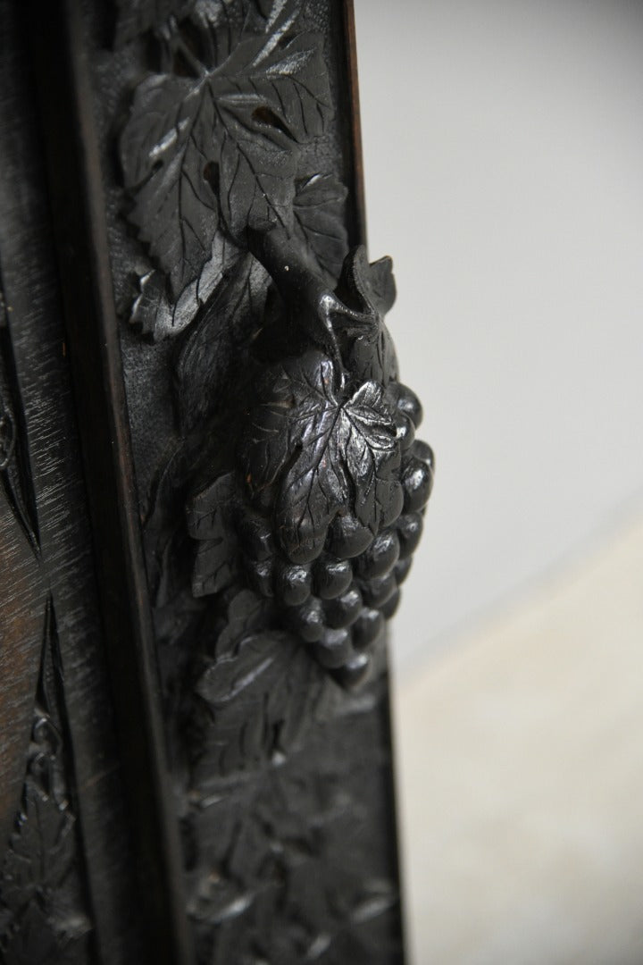 Victorian Ebonised Carved Overmantle