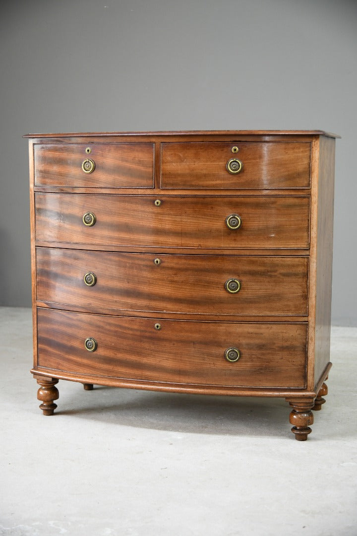 Victorian Mahogany Bow Front Chest