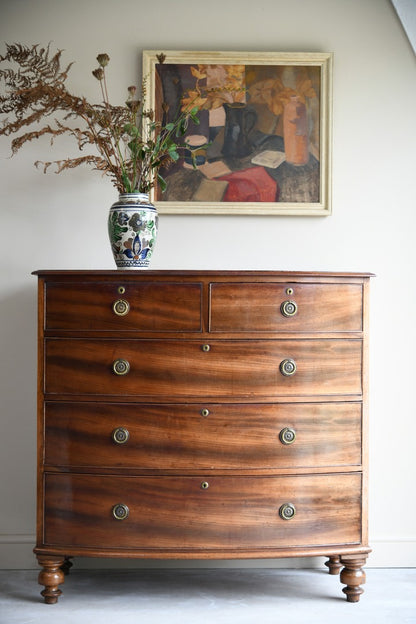 Victorian Mahogany Bow Front Chest