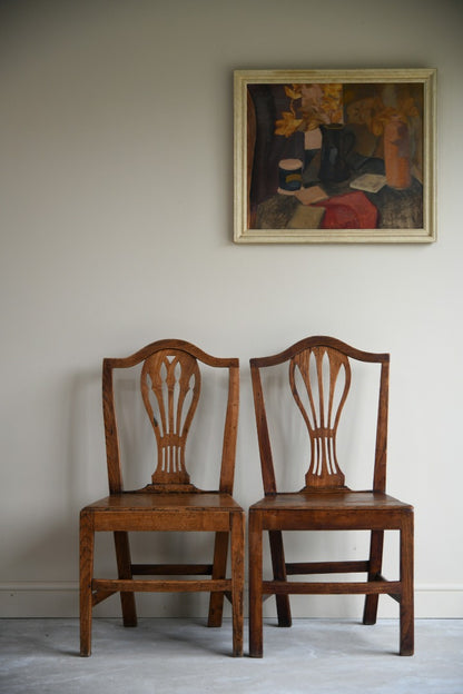 Pair Georgian Elm Chairs