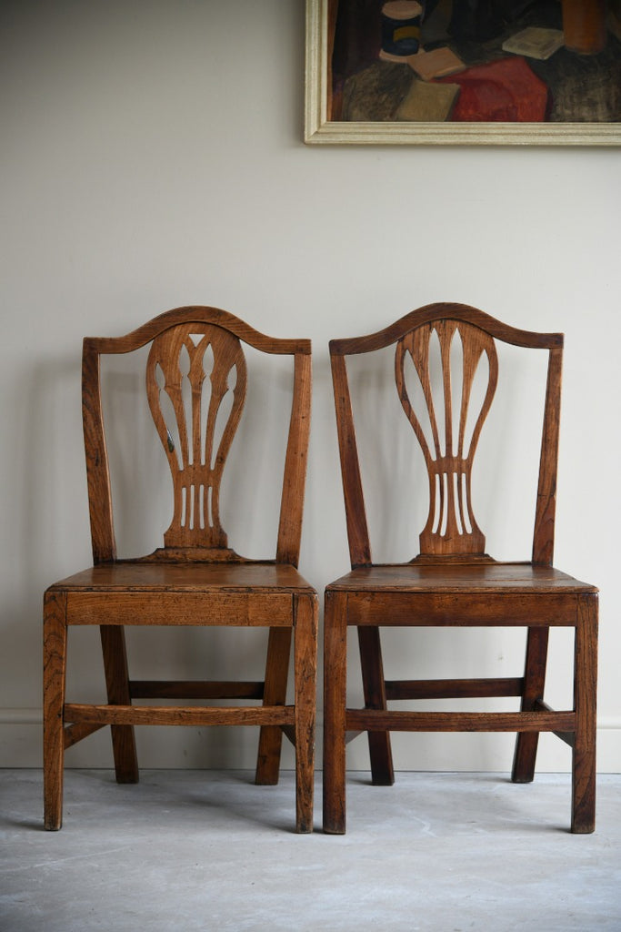 Pair Georgian Elm Chairs