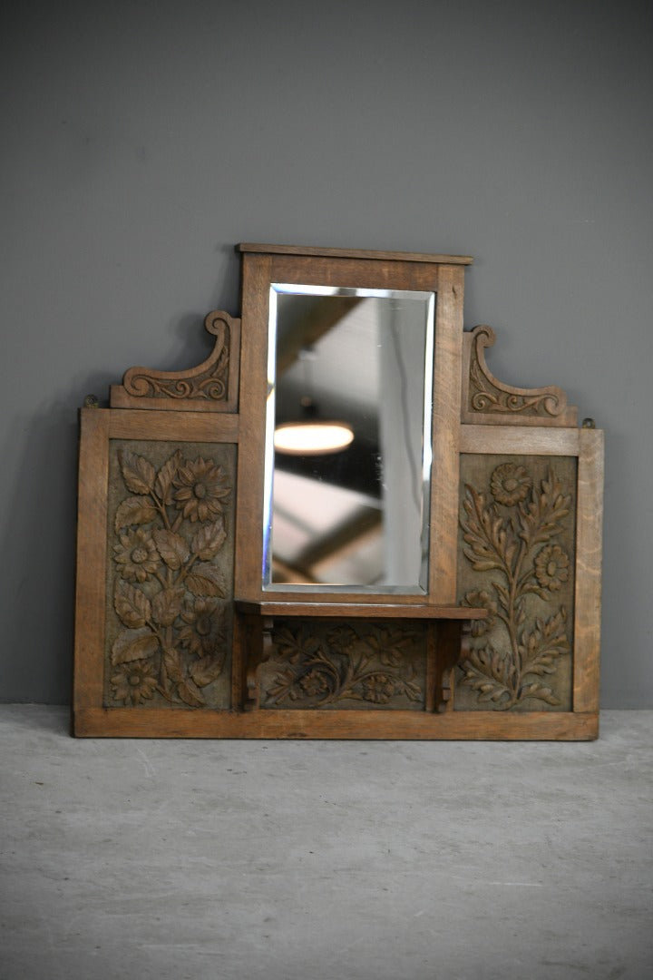 Victorian Carved Oak Hall Mirror