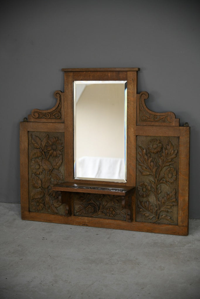 Victorian Carved Oak Hall Mirror