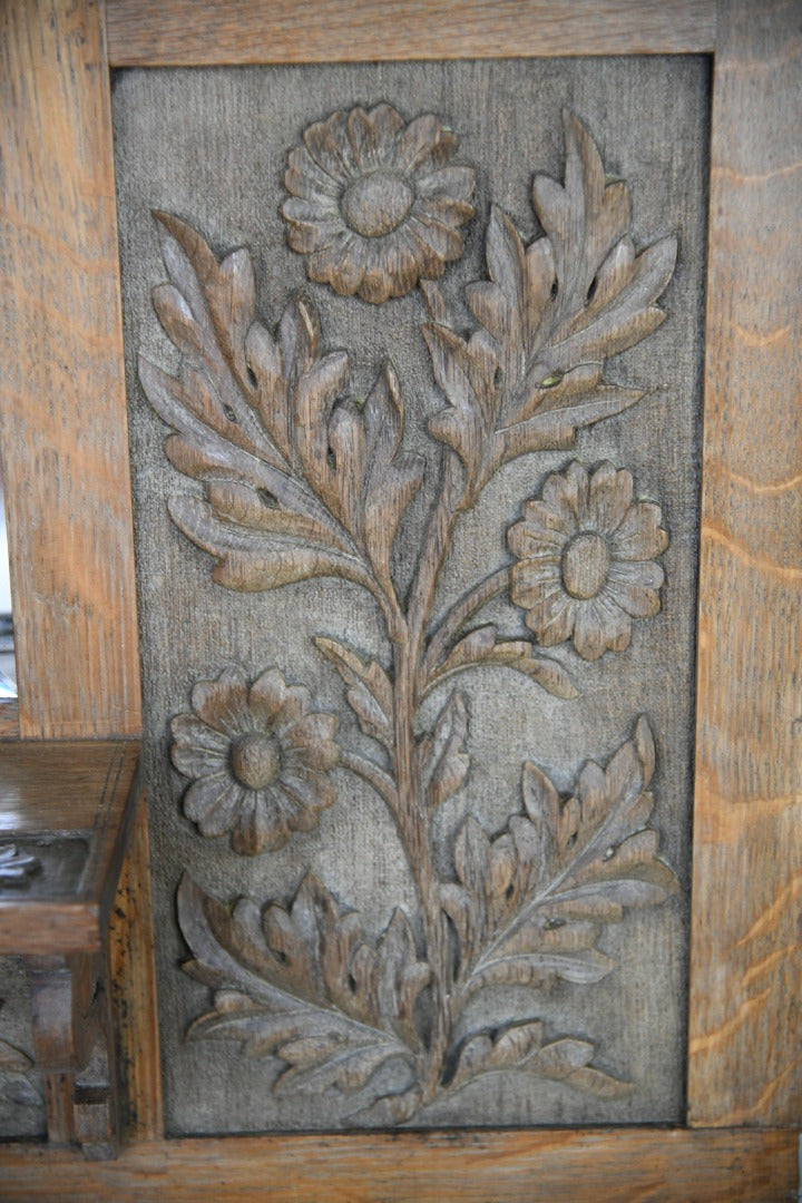 Victorian Carved Oak Hall Mirror