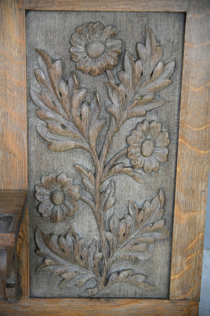 Victorian Carved Oak Hall Mirror