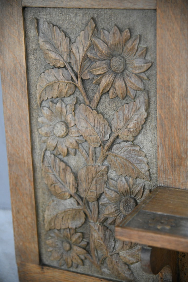 Victorian Carved Oak Hall Mirror