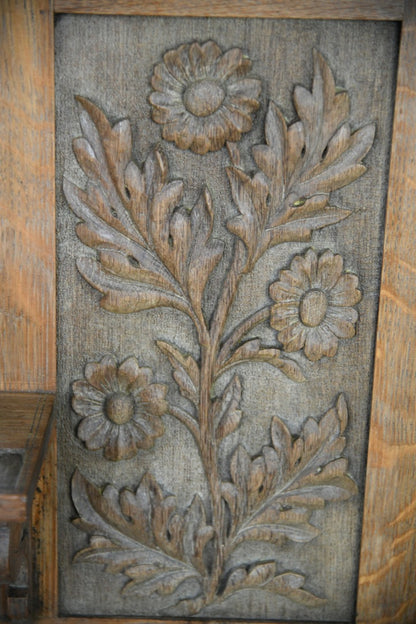 Victorian Carved Oak Hall Mirror